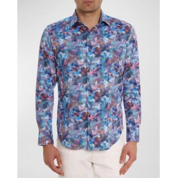 Robert Graham Outer Banks Printed Long Sleeve Button Front Shirt Multi Size S - Picture 1 of 1